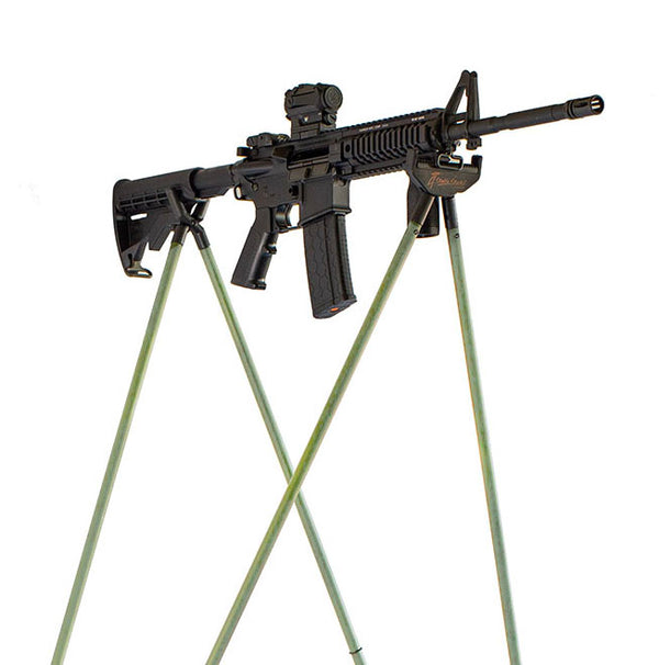 AR15 mounted on Bush Essential Shooting Sticks